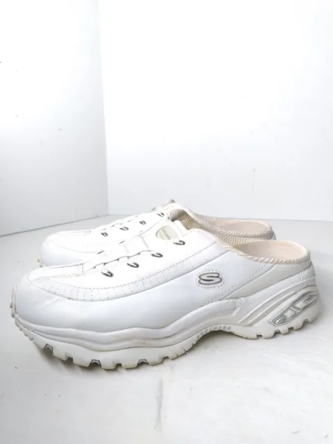 Skechers Sport Women's Size 8.5 Memory Foam White Slip On Sneakers Mules Shoes