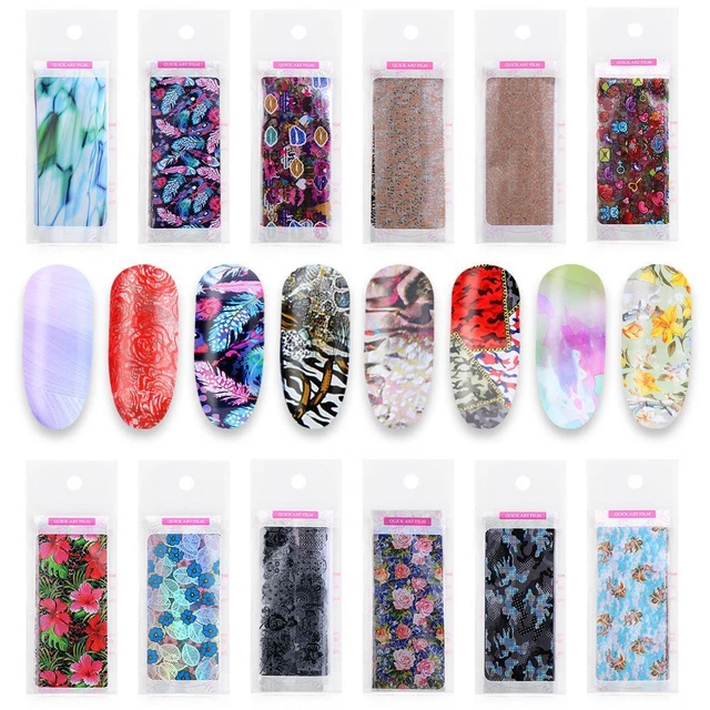 Papier de transfert Hologramme Autocollants pour ongles Feuille d'ongle Marbre