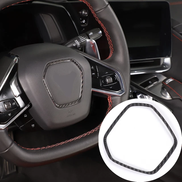 CARBON FIBER STEERING Wheel Center Border Frame Trim For Corvette C8
