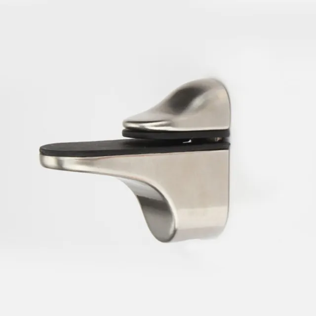 Shelf Clamp Support Bracket Polished  Chrome & Satin For Wood Glass Acrylic Pair