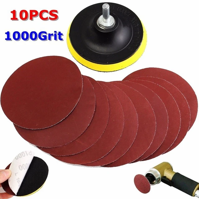 Perceuse Disque de Ponçage Set Crochet Lustrant Broyeur Papier Abrasif Patins