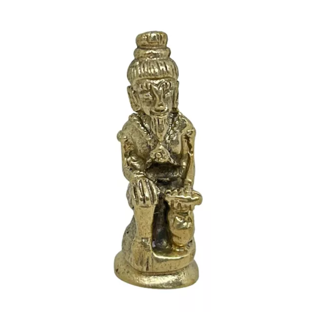 Khmer Angkor Occult Deity Amulet Cambodia Temple Guardian Brass Statue Mini Idol