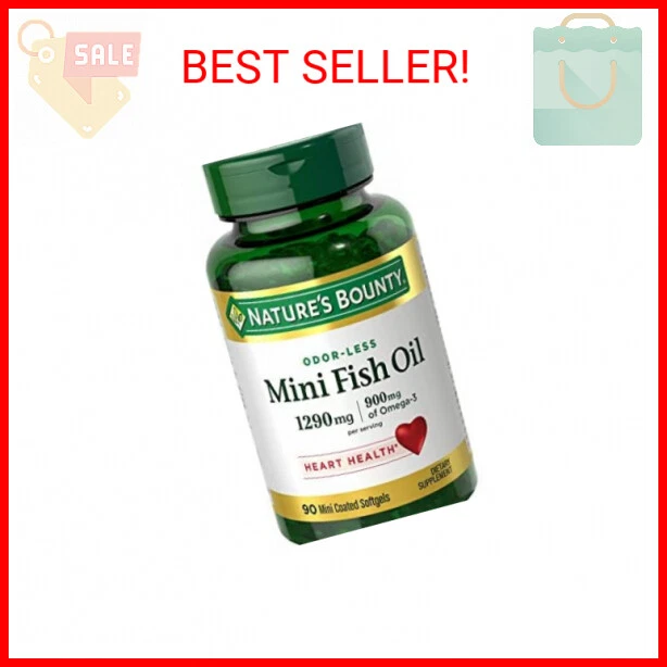 Nature’s Bounty Mini Fish Oil Softgels 1290 mg, Omega-3, Supports Heart Health,