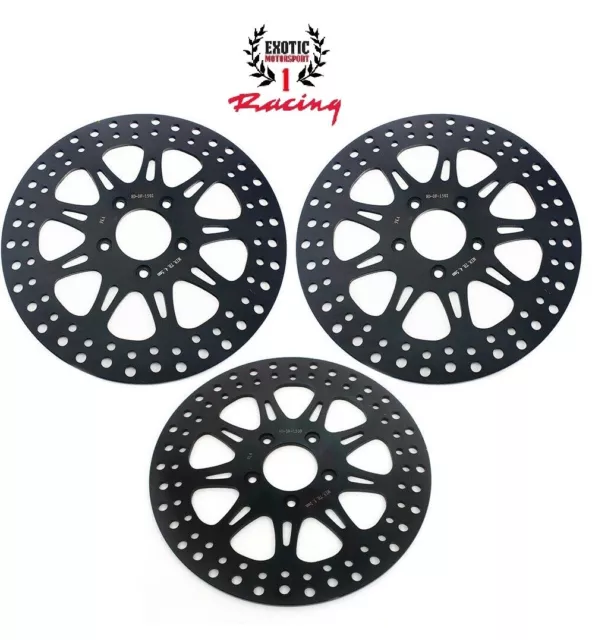 Harley Front Rear Brake Disc Rotors Roadking Roadglide Streetglide 2000-07 Black