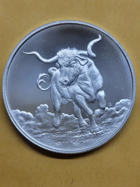 2023 Dont Mess With Texas Longhorn  1 Troy Oz.  Fine Silver Collectable Coin