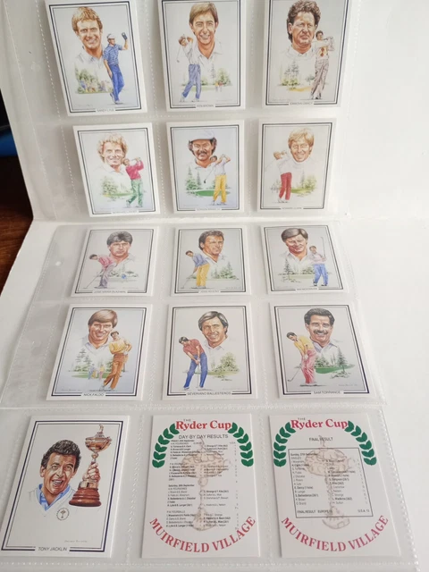 Carte da collezione grigio betulla 1987 vincitori della Ryder Cup set completo di 15 maniche.