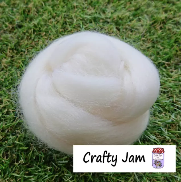 Diamond White - Needle/Wet Felting Merino/Lincoln/Corriedale Wool Roving 20g-1kg