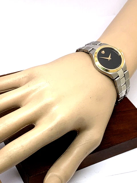 Orologio Donna Movado 0606560 Museo Quadrante Nero Quarzo Svizzero 28mm Bicolore 3