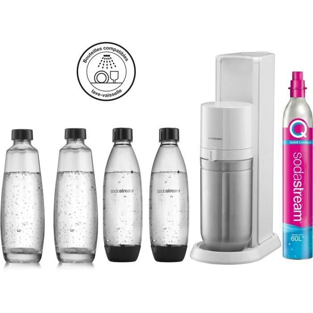 14556691 SODASTREAM DUOBICB - Macchina DUO bianca Confezione 4 bottiglie (2 deca