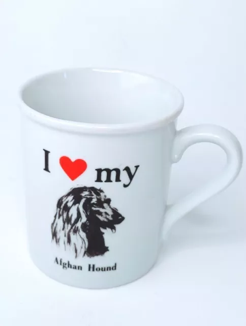 "I Love My Afghan Hound" White Coffee Tea Cup Dog