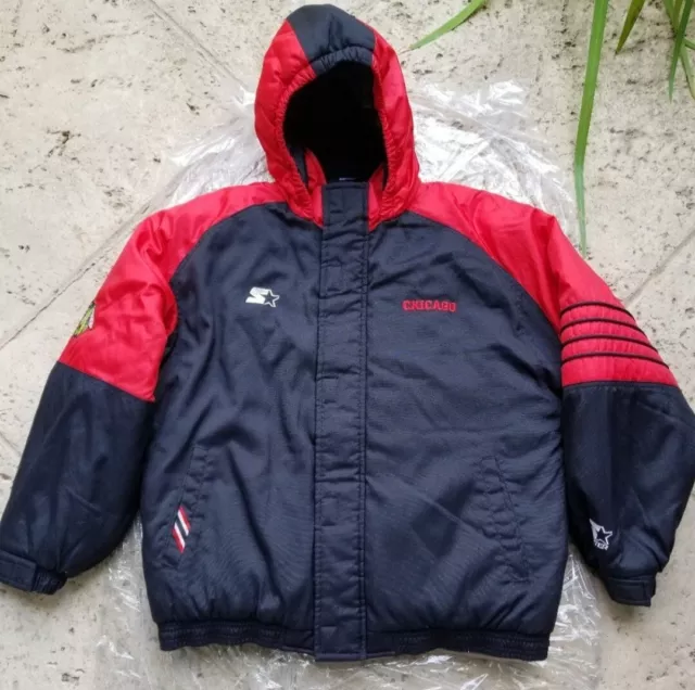 Vintage Starter Chicago Blackhawks 1990's Full Zip Hooded Adult Large Jacket