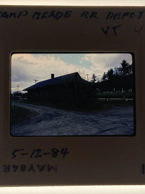 1984 Original 35mm Slide Middlesex Camp Meade Vermont Railroad Depot Kodachrome