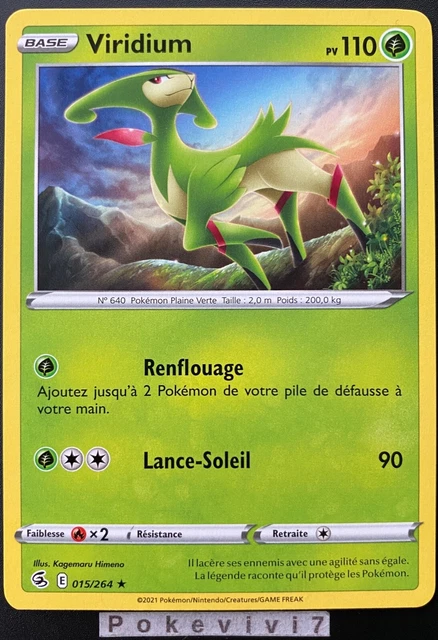 Carte Pokemon VIRIDIUM 015/264 Rare Epée et Bouclier 8 EB08 FR NEUF