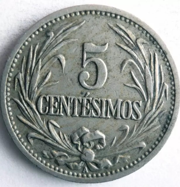 1901 URUGUAY 5 CENTESIMOS - Excellent Coin - FREE SHIP - Latin America Bin #5