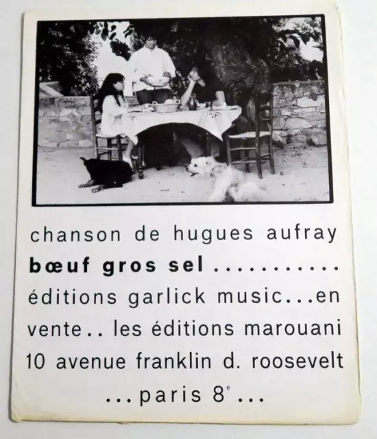 Partition vintage sheet music HUGUES AUFRAY : Boeuf Gros Sel * 70's