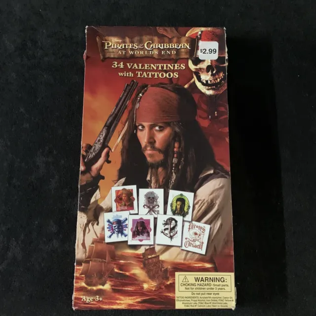 Disney Pirates of the Caribbean At Worlds End 34 Valentines With Tattoos - 🇺🇸