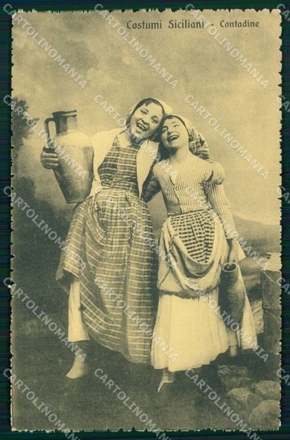Palermo Città Contadine Costumi Siciliani cartolina RB9705