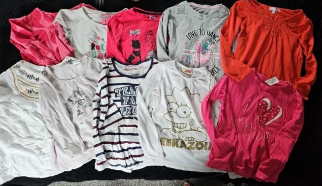 F&F / M&S / Rocha - Long Sleeved T Shirt / Tunic Tops Bundle Age 7 / 8 Years