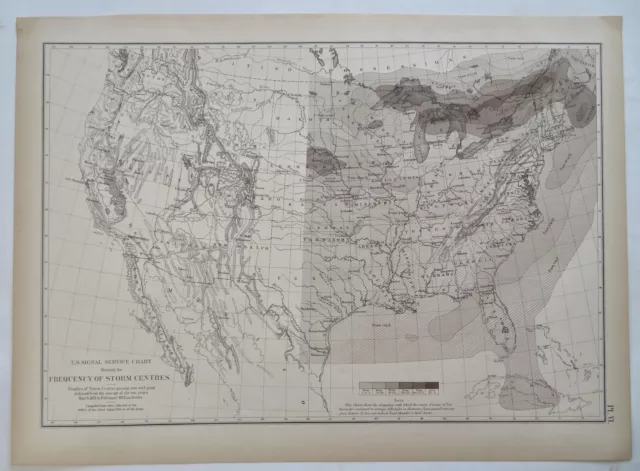 United States Storm Centers Meteorological Map 1874 weather & climate themed map