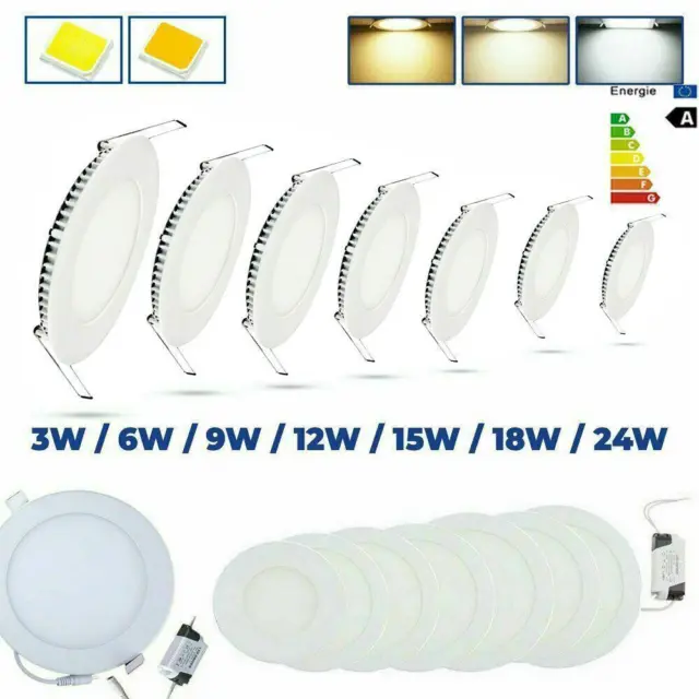 UK Ultra Slim Recessed LED Flat Panel Ceiling Spot Lights Downlights Spotlights.