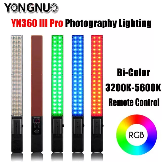 YONGNUO YN360III Pro Handheld LED Video Light RGB Color 3200K-5500K APP Remote