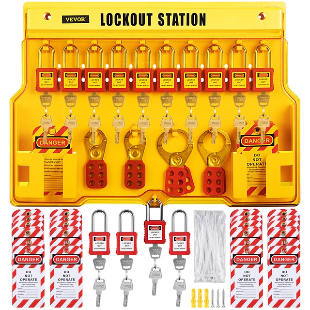 VEVOR Kit di Tagout di Blocco di Sicurezza 58 PZ con Stazione da 55.8 x 39.3 cm