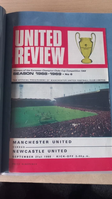 Manchester United Man Utd Home Programmes from the 1968/1969 Season