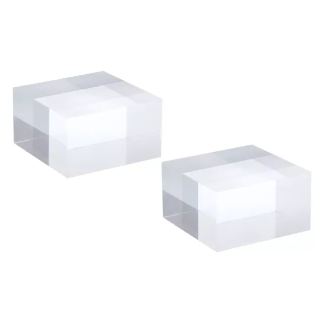 2" x 2" x 1" Jewelry Display Riser, 2 Pack Acrylic Cube Display Stand, Clear