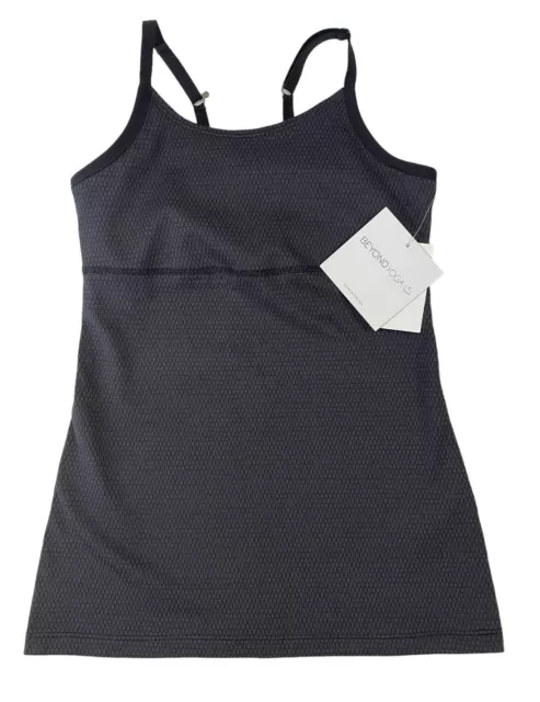 NWT Beyond Yoga Black Gray Tank Top XS Extra Small Shelf Bra