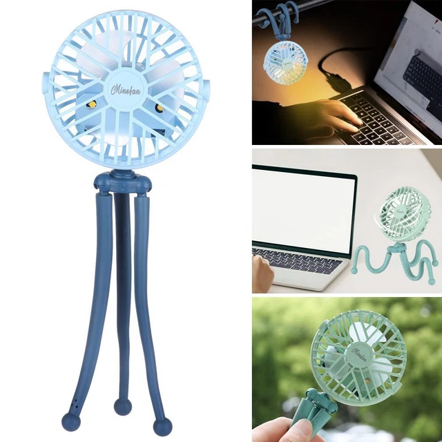 Lumières de nuit Ventilateur de bureau USB Rechargeable Poussette Ventilateur