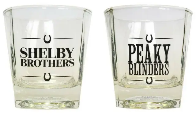 Official Peaky Blinders Shelby Brothers Set Of 2 Whiskey Glasses New In Box Bb