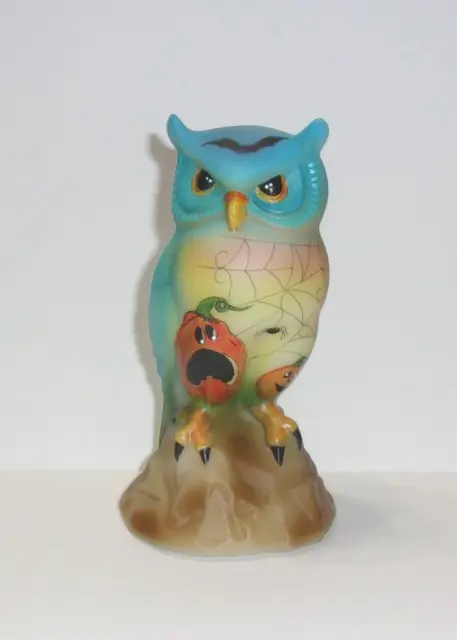 Fenton Glass Halloween Pumpkin Owl Figurine NFGS Exclusive Ltd Ed 26 F Burton