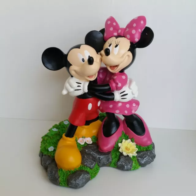 Disney Mickey Mouse & Minnie Garden Statue 11.5" Figure Hugging Outdoor New