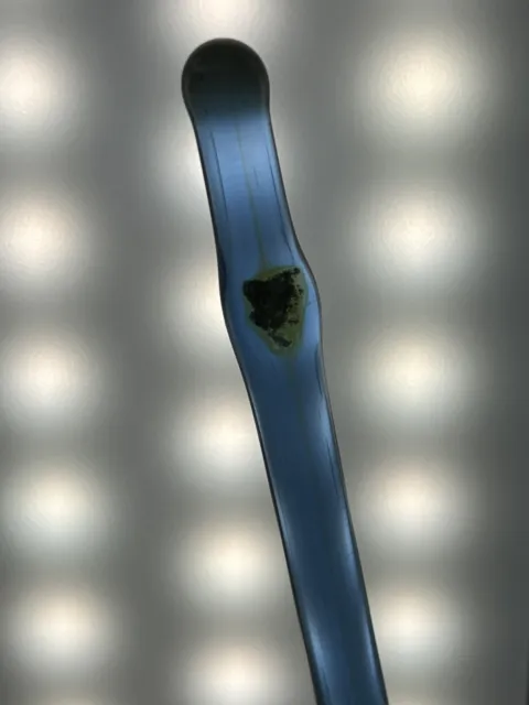 Antique Vintage Glass Swizzle Sticks Blue Green Swirls Trash in Glass