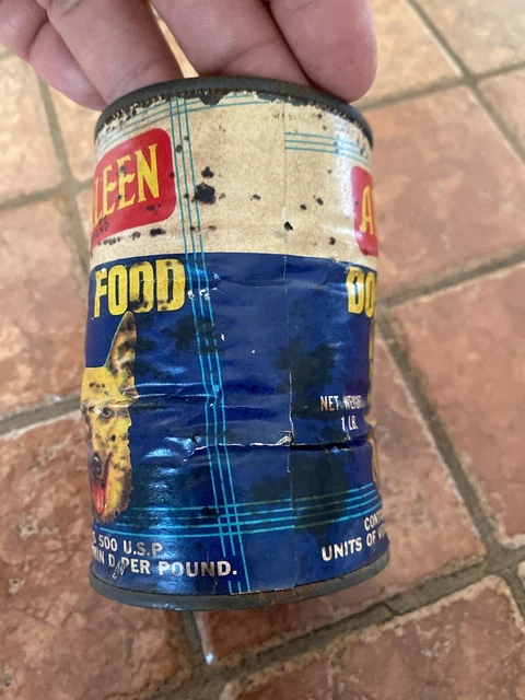 vintage antique food collectable ARLEEN 1950S PAPER RARE CAN /DOG COLLECTION