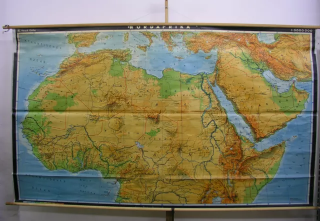 Tarjeta de Pared la Escuela Mapa África Canarias Africa Del Norte 282x165cm 1978