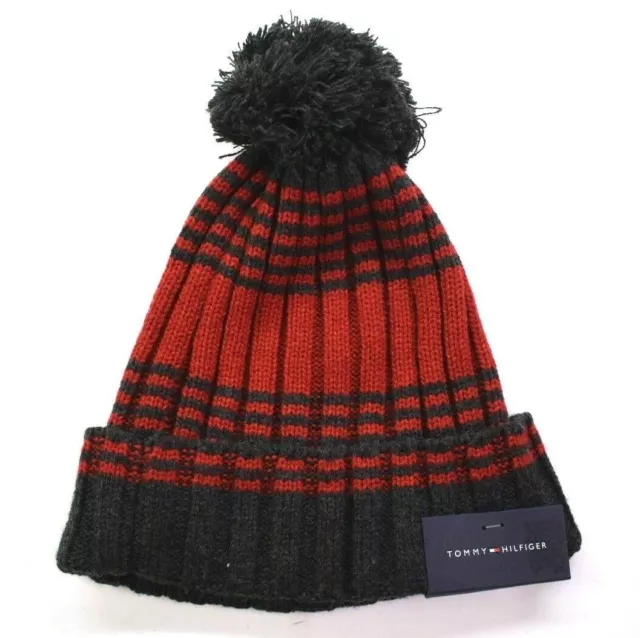 Tommy Hilfiger Unisex One Size Ski Patrol Multi Color Stripe Ski Beanie Pom