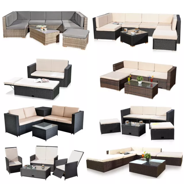 Gartenmöbel Sitzgruppe Sofa Möbel Lounge Rattan Sitzgarnitur Gartenset Tisch Set