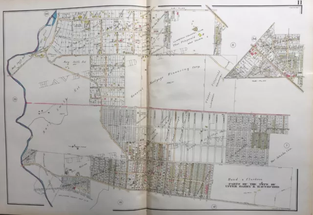 1929 Delaware County, Pennsylvania Upper Darby & Haverford, Plat Atlas Map