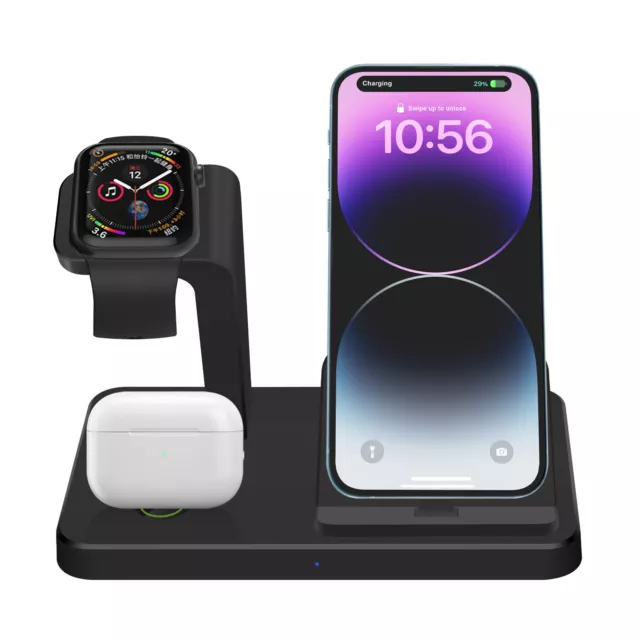 3in1 Fast Vertical Charging Stand Dock For Apple AirPod iWatch iPhone 14 13 11 8