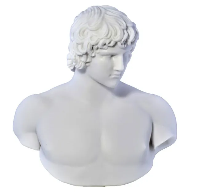 Antinous Emperor Hadrian's Lover Bust Greek Statue Sculpture Cast Marble Copy