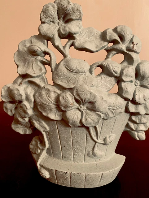 Antique Nasturtiums Cast Iron Flower Doorstop Hubley Decorative Arts