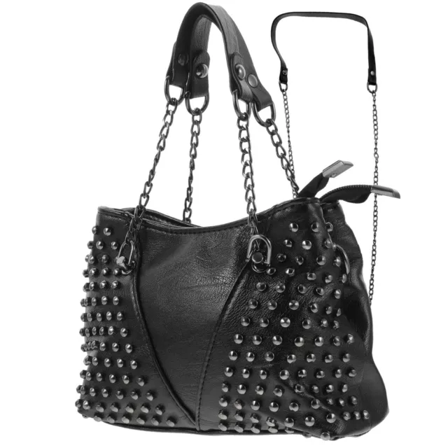 Studded Shoulder Bag for Women Punk Style Crossbody with Chain Purse-NJ