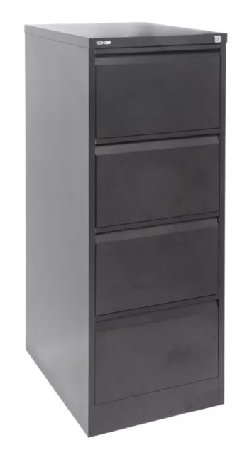 4 Drawer Vertical Storage Steel Filing Office Lockable Cabinet GO - Heavy Duty