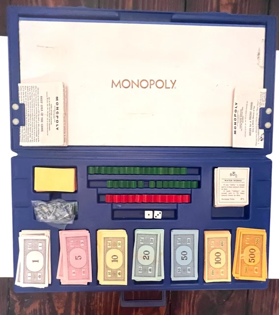 VINTAGE RARE! 1961 Monopoly Board Game Hard Travel Case Parker Brothers