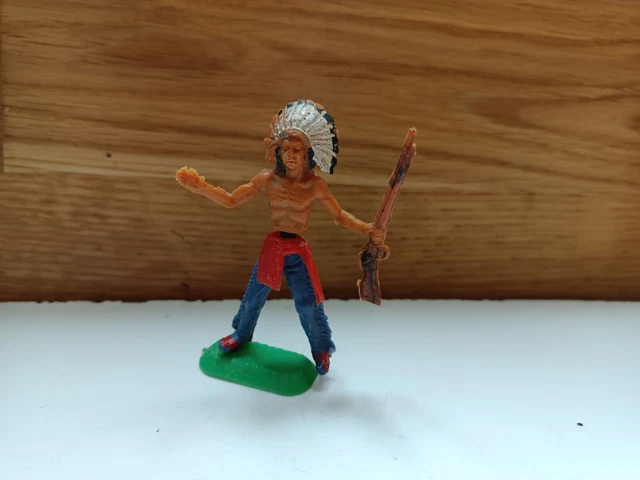 Figurines vintage: Lot de cow-boys indiens cassés, Starlux, Clairet