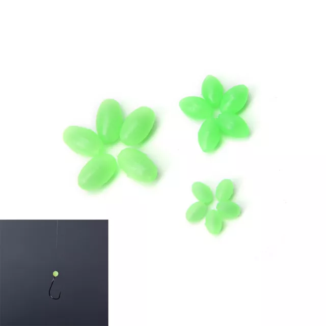 100X Glow Beads Rigs Making Soft Luminous Fish Bead Oval Shaped 5mm/8mm/10mm -wf