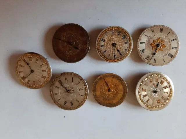 X 7 Antique Waltham Ladies Pocket Watch Movements And Dials (Lot 9)