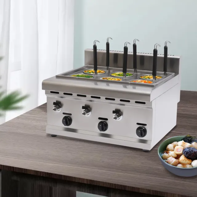 Commercial 6-Hole Pasta Cooker Table Top Electric Noodle Cooking Machine Lpg Gas