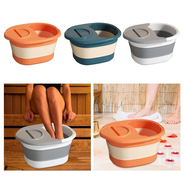 Bassin De Pied Pliable Portable – 168 Points De Massage, Antidérapant, Grande Taille (42x38x17 Cm Déplié)
